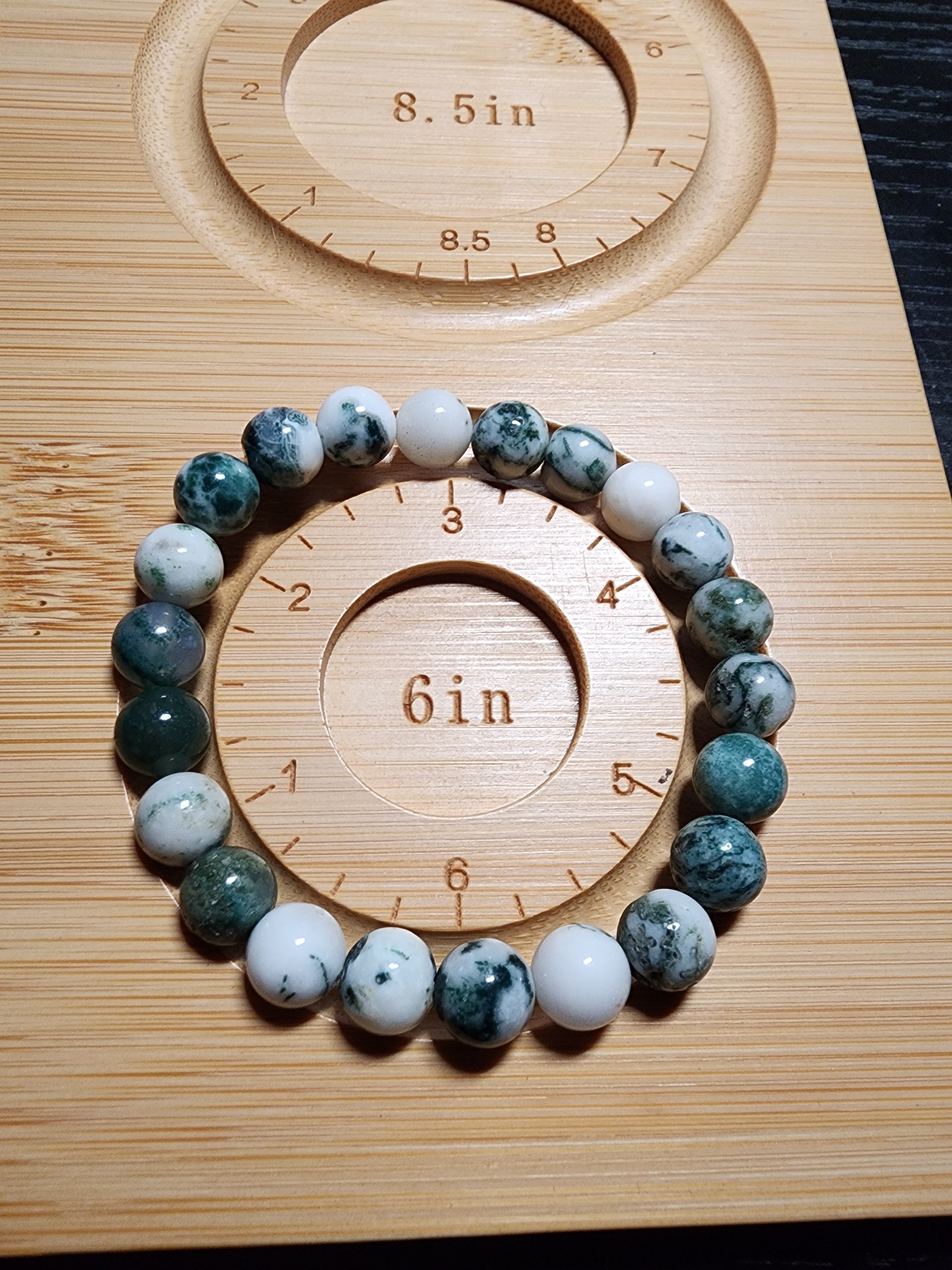 6" Dendritic Agate Elastic Bracelet
