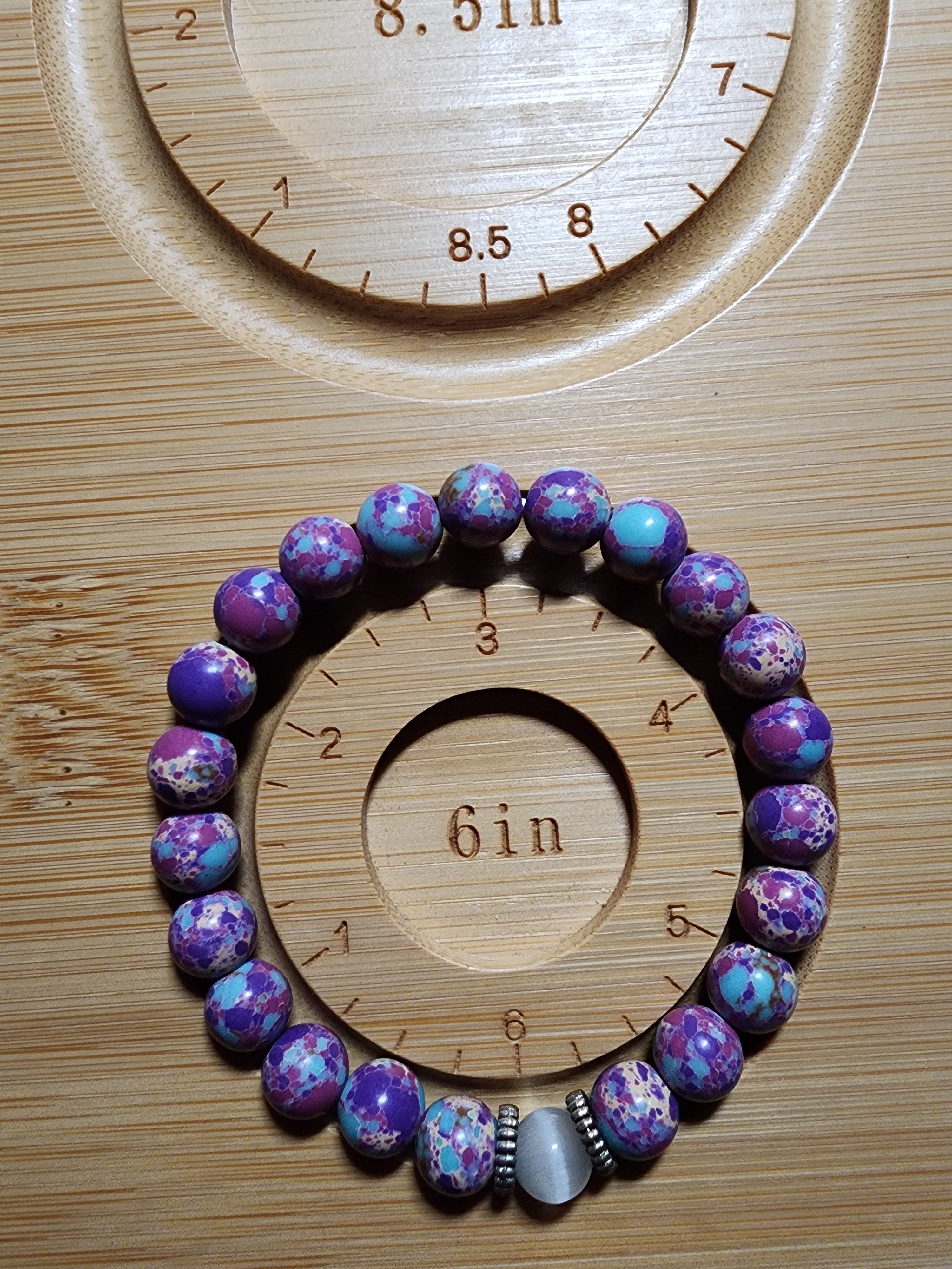 6" Galaxy Sea Sediment Jasper Elastic Bracelet
